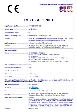 Unipower Led Headlight CE-EMC Report