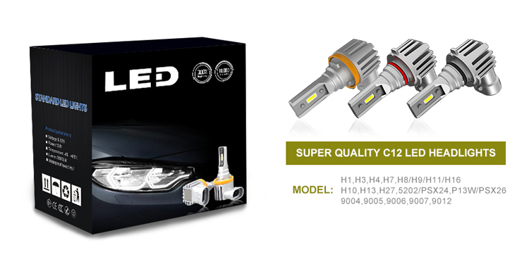 13w 4000 lumen led headlight bulbs package