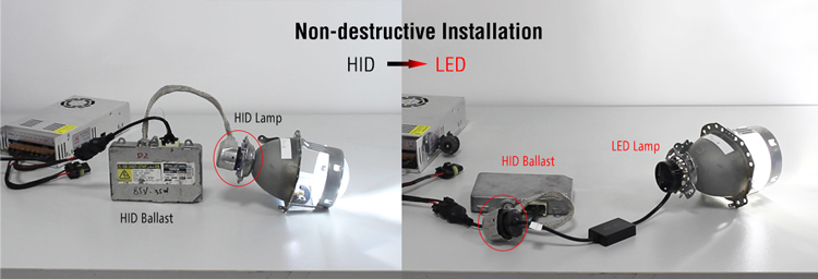 d1s led bulb non-destructive replace HID