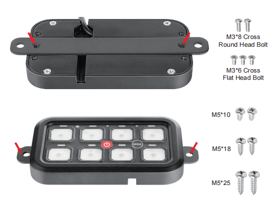 Switch Panel System - 8 Gang  (8 Circuits) - Bluetooh App Control