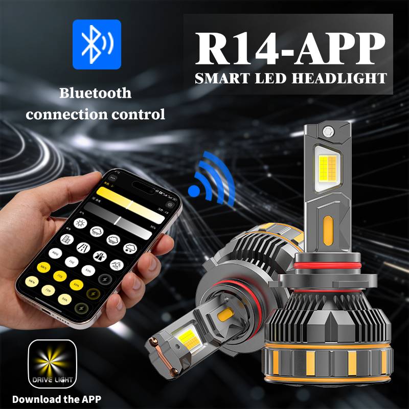 Auto LED Headlight Bluetooth APP Control Color Adjust 3000K to 6000K Bulbs