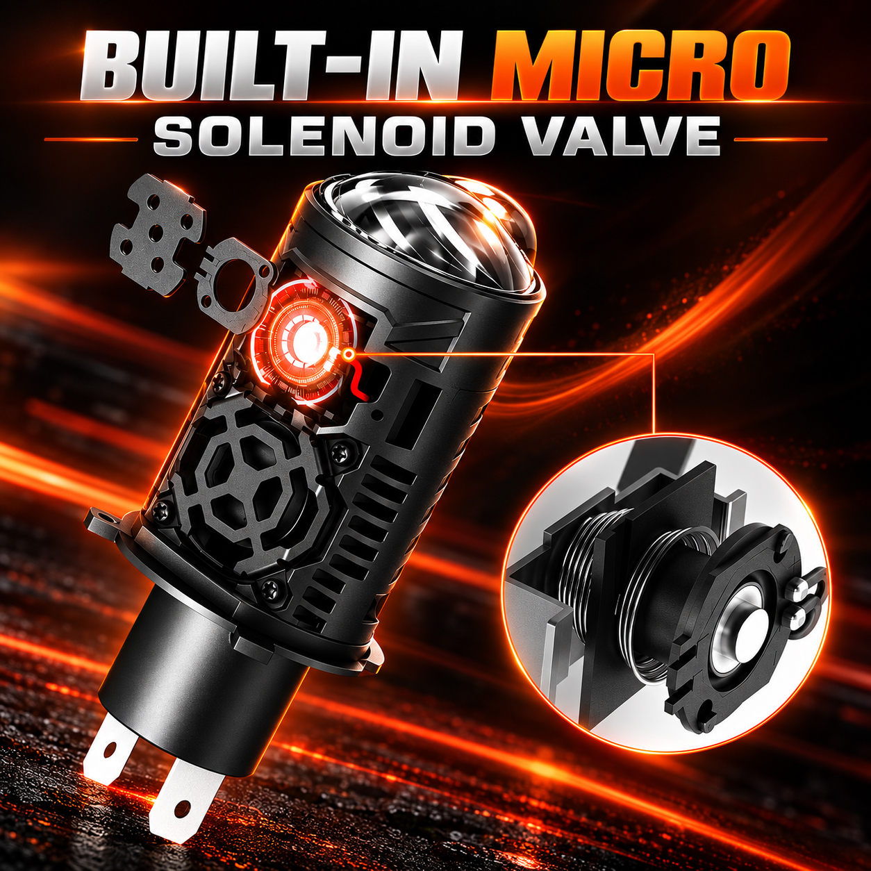 Super Bright 6+1 LED Chips with Built-in Solenoid Valve Fast Heat Dissipation 
